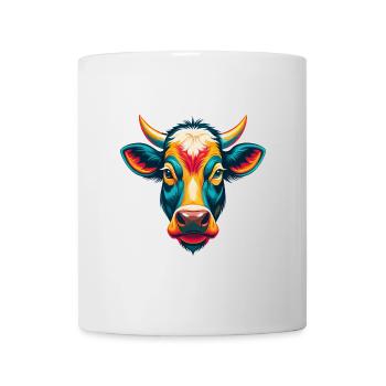 Kuh Niedlich Kawaii Cartoon Clipart Tier Gesicht - Tasse - Weiß - Vorne