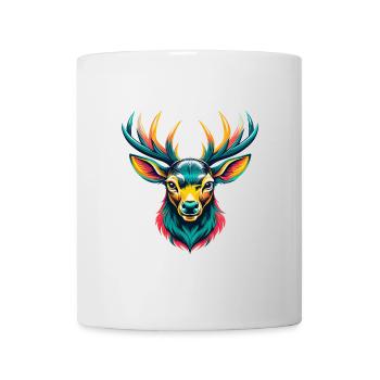 Hirsch Niedlich Kawaii Cartoon Clipart Tier Gesicht - Tasse - Weiß - Vorne
