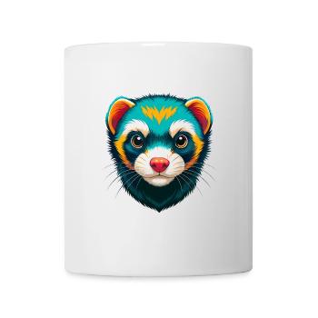 Ferret Cute Kawaii Cartoon Clipart Animal Face - Mug - white - Front