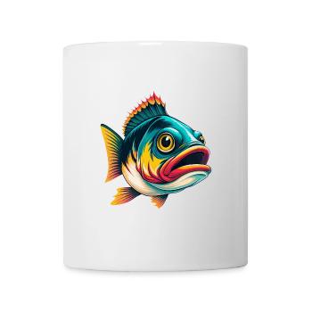 Fisch Niedlich Kawaii Cartoon Clipart Tier Gesicht - Tasse - Weiß - Vorne