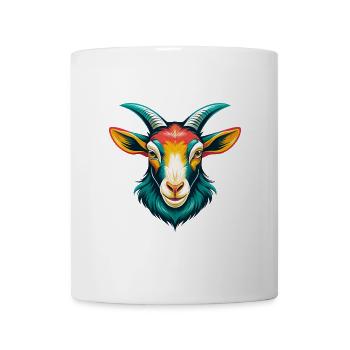 Ziege Niedlich Kawaii Cartoon Clipart Tier Gesicht - Tasse - Weiß - Vorne