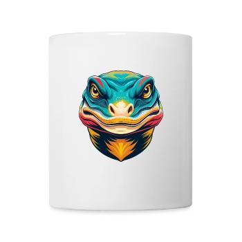 Komodo Niedliche Kawaii Cartoon Clipart Tier Gesicht - Tasse - Weiß - Vorne