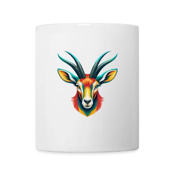 Oryx Niedliches Kawaii Cartoon Clipart Tier Gesicht - Tasse - Weiß - Vorne
