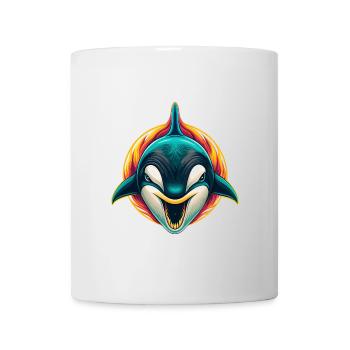 Orca Niedlich Kawaii Cartoon Clipart Tier Gesicht - Tasse - Weiß - Vorne