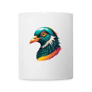 Taube Niedliches Kawaii Cartoon Clipart Tier Gesicht - Tasse - Weiß - Vorne