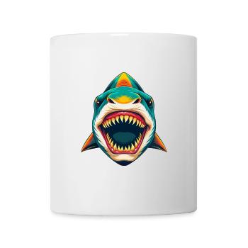 Hai Niedlich Kawaii Cartoon Clipart Tier Gesicht - Tasse - Weiß - Vorne