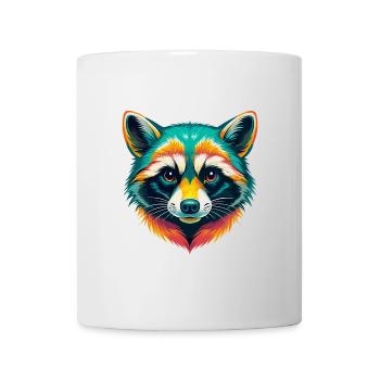 Waschbär Niedlich Kawaii Cartoon Clipart Tier Gesicht - Tasse - Weiß - Vorne