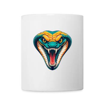 Schlange Niedlich Kawaii Cartoon Clipart Tier Gesicht - Tasse - Weiß - Vorne