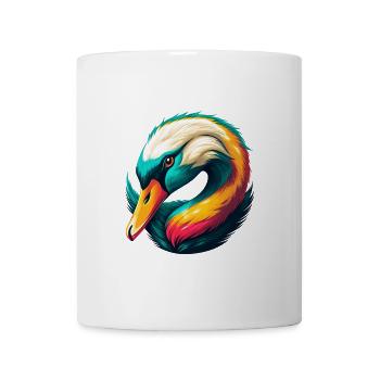 Schwan Niedliches Kawaii Cartoon Clipart Tier Gesicht - Tasse - Weiß - Vorne