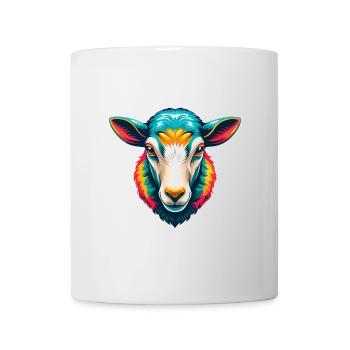 Schaf Niedlich Kawaii Cartoon Clipart Tier Gesicht - Tasse - Weiß - Vorne