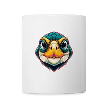 Schildkröte Niedlich Kawaii Cartoon Clipart Tier Gesicht - Tasse - Weiß - Vorne