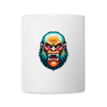 Yeti Niedliche Kawaii Cartoon Clipart Tier Gesicht - Tasse - Weiß - Vorne
