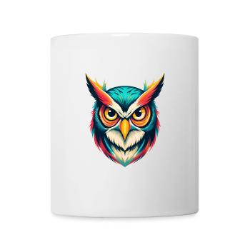Eule Niedlich Kawaii Cartoon Clipart Tier Gesicht - Tasse - Weiß - Vorne