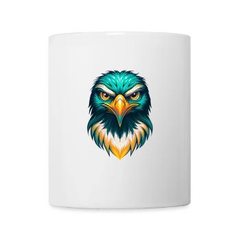 Falke Niedlich Kawaii Cartoon Clipart Tier Gesicht - Tasse - Weiß - Vorne