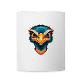 autruche mignon kawaii dessin animé clipart visage d’animal - Mug blanc - blanc - Devant