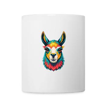 lama mignon kawaii dessin animé clipart visage d’animal - Mug blanc - blanc - Devant