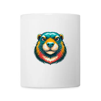 Murmeltier Niedliches Kawaii Cartoon Clipart Tier Gesicht - Tasse - Weiß - Vorne