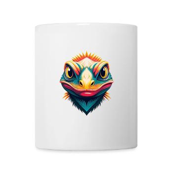 Eidechse Niedlich Kawaii Cartoon Clipart Tier Gesicht - Tasse - Weiß - Vorne