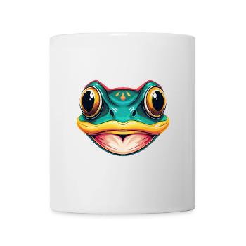 Frosch Niedlich Kawaii Cartoon Clipart Tier Gesicht - Tasse - Weiß - Vorne