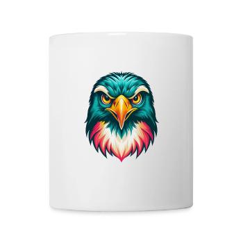 Falke Niedliches Kawaii Cartoon Clipart Tier Gesicht - Tasse - Weiß - Vorne
