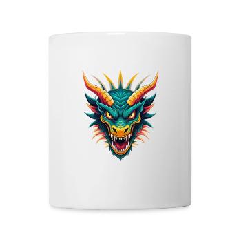 Dragon Cute Kawaii Cartoon Clipart Animal Face - Mug - white - Front