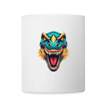 Dinosaurier Niedlich Kawaii Cartoon Clipart Tier Gesicht - Tasse - Weiß - Vorne