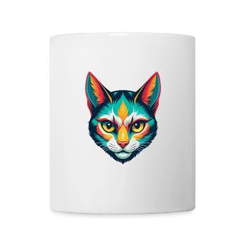 Katze Niedlich Kawaii Cartoon Clipart Tier Gesicht - Tasse - Weiß - Vorne
