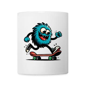 extraterrestre martien extraterrestre sur skateboard - Mug blanc - blanc - Devant