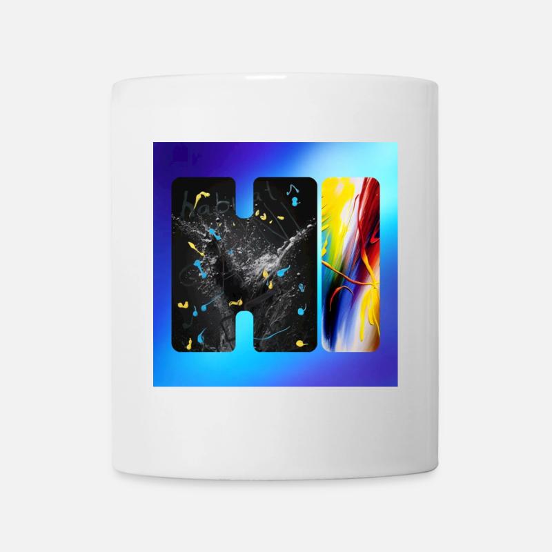 Schwarze Splatter-Abstraktion - Tasse - Weiß