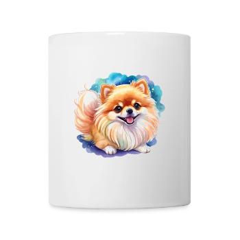 Poméranien Poméranien Aquarelle - Mug blanc - blanc - Devant