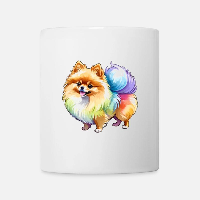 Poméranien Poméranien Aquarelle - Mug blanc - blanc