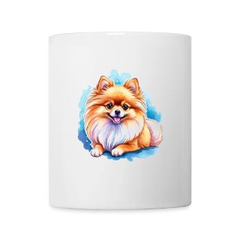 Poméranien Poméranien Aquarelle - Mug blanc - blanc - Devant