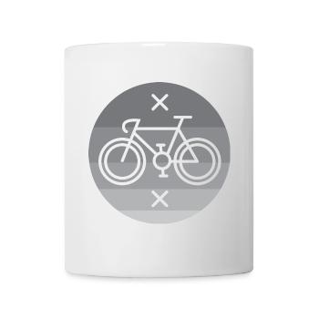 Vélo de route Lignes de vélo Emblème Logo Gravel Fixie - Mug blanc - blanc - Devant