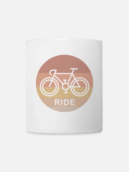 rétro ride vélo de route vélo gravel SInglespeed logo - Mug blanc - blanc