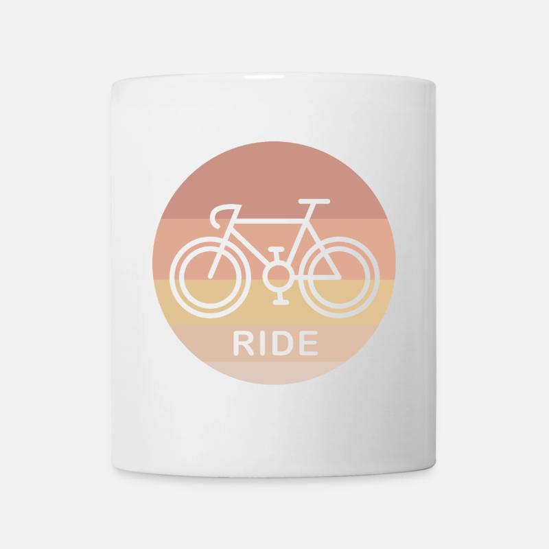 rétro ride vélo de route vélo gravel SInglespeed logo - Mug blanc - blanc