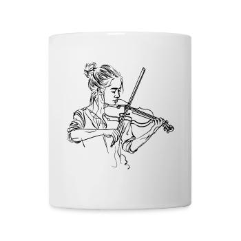 Fiddle Girl Drawing - Mug - white - Front