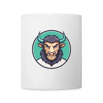 Buffalo Kawaii Cartoon Character Animal Pet Face - Mug - white - Front