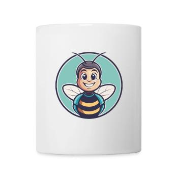 Abeille Kawaii Dessin Animé Personnage Animal Animal Visage - Mug blanc - blanc - Devant