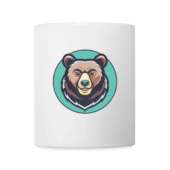 Ours Kawaii Dessin animé Personnage Animal Animal Visage - Mug blanc - blanc - Devant