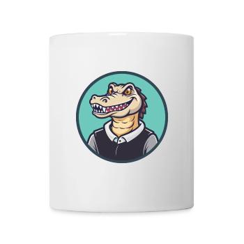 Crocodile Kawaii Cartoon Character Animal Pet Face - Mug - white - Front