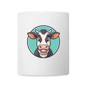 vache kawaii dessin animé personnage animal visage d’animal de compagnie - Mug blanc - blanc - Devant