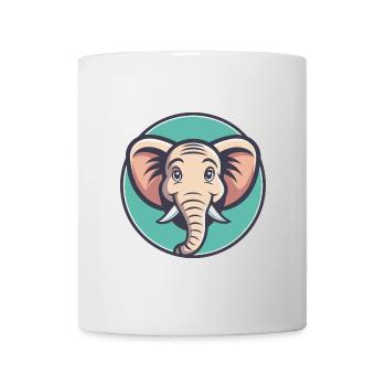 Elephant Kawaii Cartoon Character Animal Pet Face - Mug - white - Front