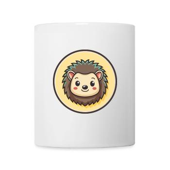 Igel Kawaii Cartoon Figur Tier Haustier Gesicht - Tasse - Weiß - Vorne