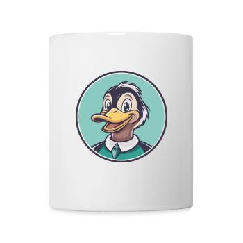 Canard Kawaii Dessin Animé Personnage Animal Animal Visage - Mug blanc - blanc - Devant