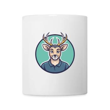 cerf kawaii dessin animé personnage animal animal visage - Mug blanc - blanc - Devant