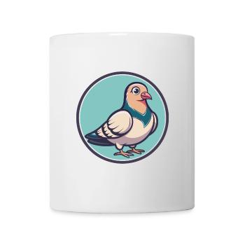 Dove Kawaii Cartoon Character Animal Pet Face - Mug - white - Front