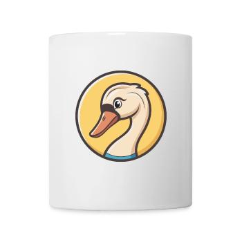 Swan Kawaii Cartoon Character Animal Pet Face - Mug - white - Front