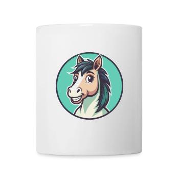 Horse Kawaii Cartoon Character Animal Pet Face - Mug - white - Front