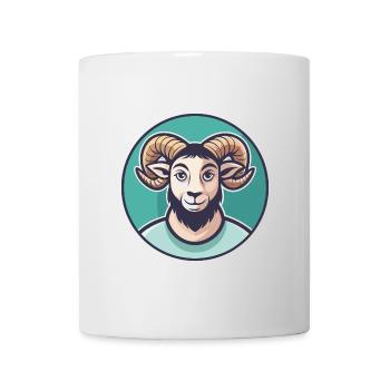 Ram Kawaii Cartoon Character Animal Pet Face - Mug - white - Front
