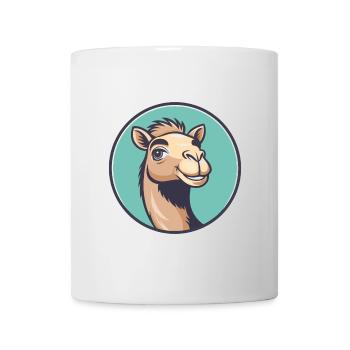 Camel Kawaii Dessin animé Personnage Animal Animal Visage - Mug blanc - blanc - Devant